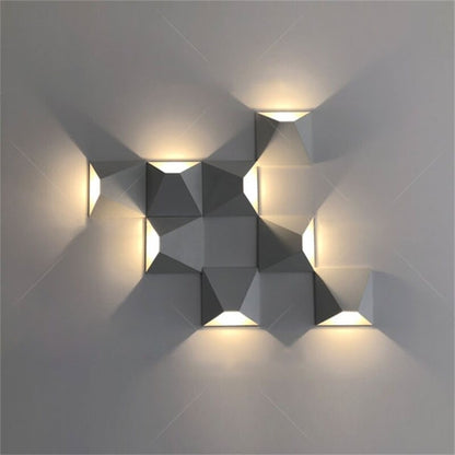 Postmodern Geometric Black White Wall Light