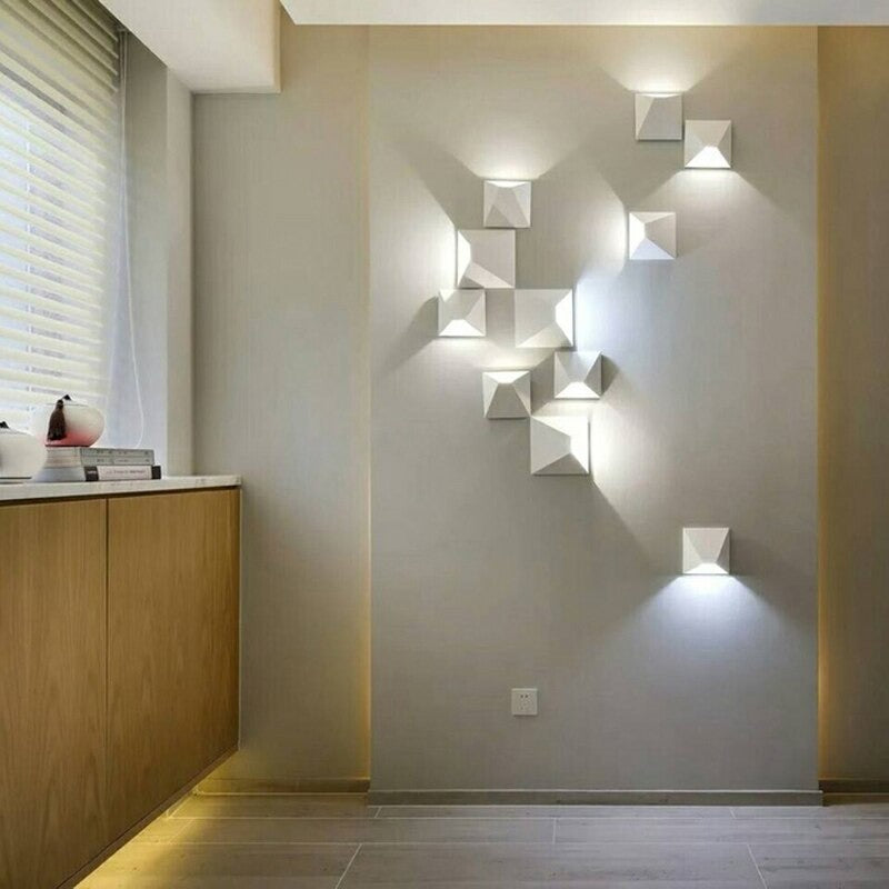 Postmodern Geometric Black White Wall Light