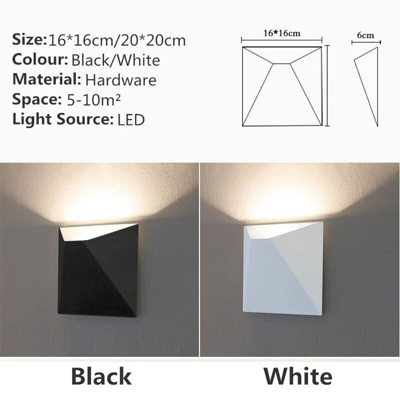 Postmodern Geometric Black White Wall Light