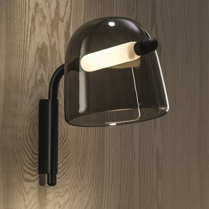 Smoke Gray Shade Wall Light Fixture