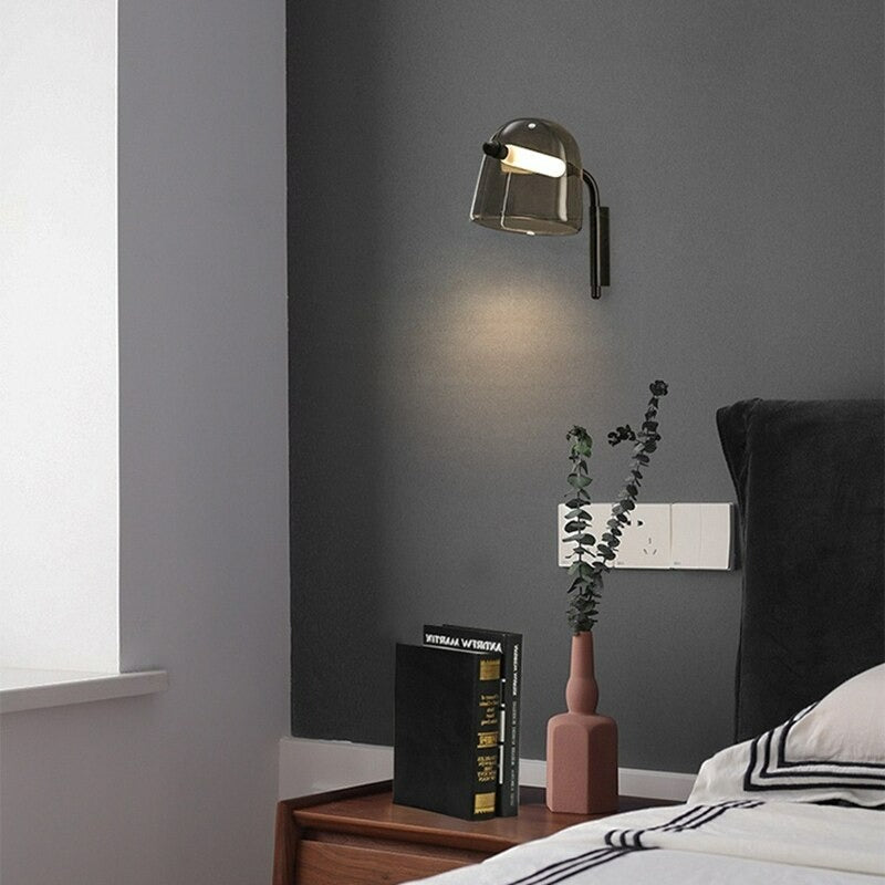 Smoke Gray Shade Wall Light Fixture