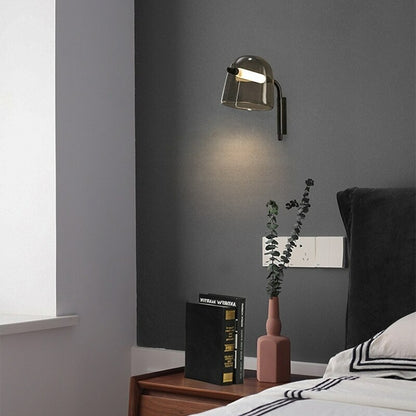 Smoke Gray Shade Wall Light Fixture