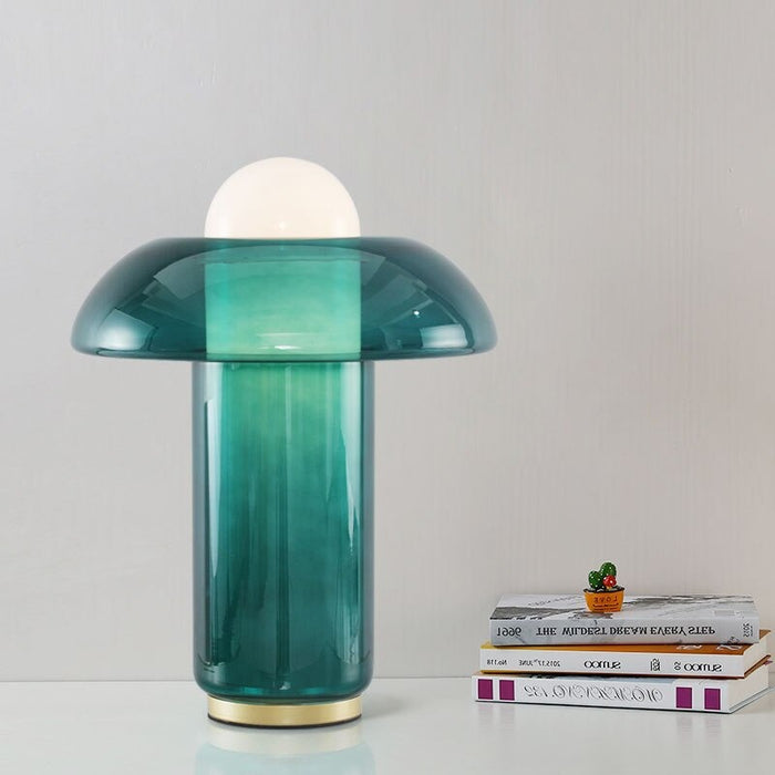 Green Glass LED Table Lamp