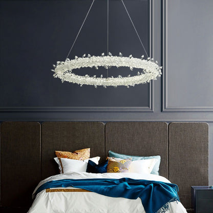 Transparent Crystal Ring Single Layer Pendant Lamp