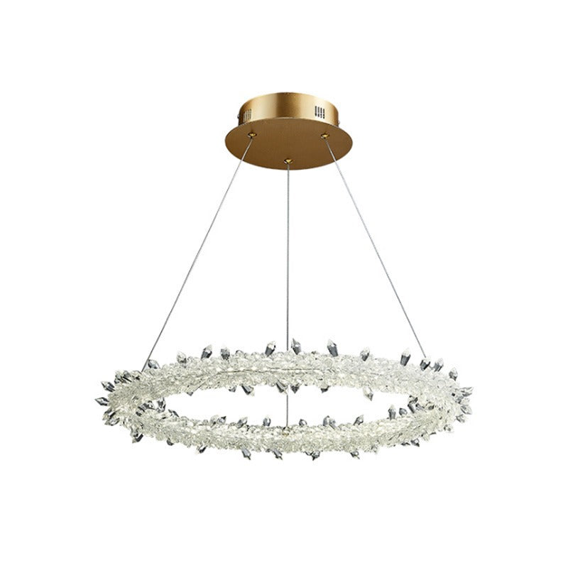 Transparent Crystal Ring Single Layer Pendant Lamp