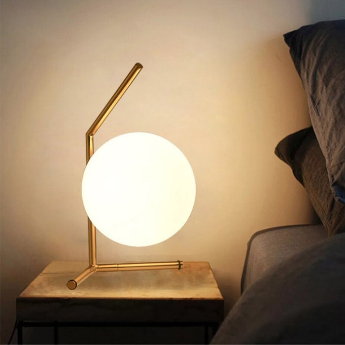 Nordic White Glass Ball Table Lamp