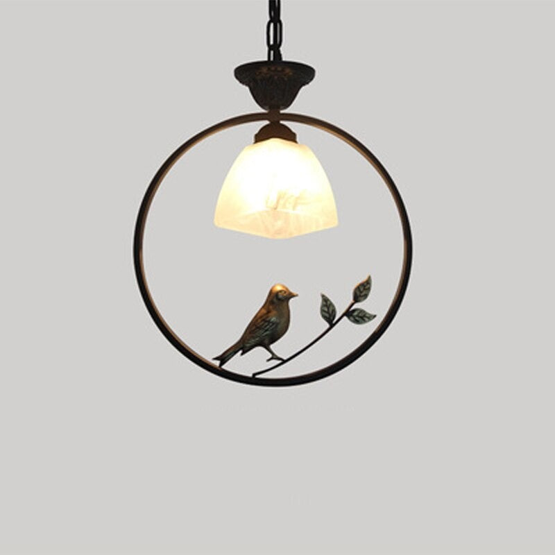 Nordic Chinese Bird Design Iron Pendant Lamp