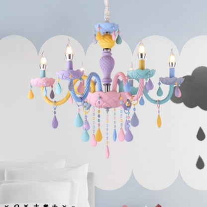 European Candle Rainbow Crystal Chandelier