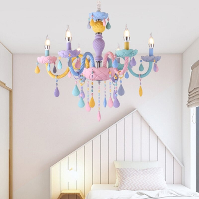 European Candle Rainbow Crystal Chandelier