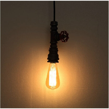 Retro Industrial Black Pipe Pendant Light