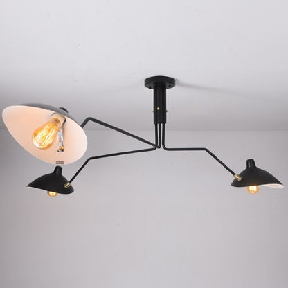 Retro Wind Hardware Black Adjustable Chandelier Lamp