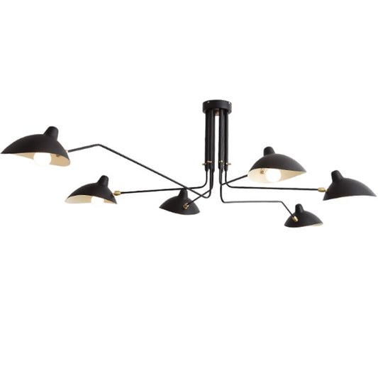 Retro Wind Hardware Black Adjustable Chandelier Lamp