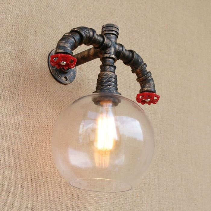 Retro Water Pipe Industrial Vintage Wall Lamp