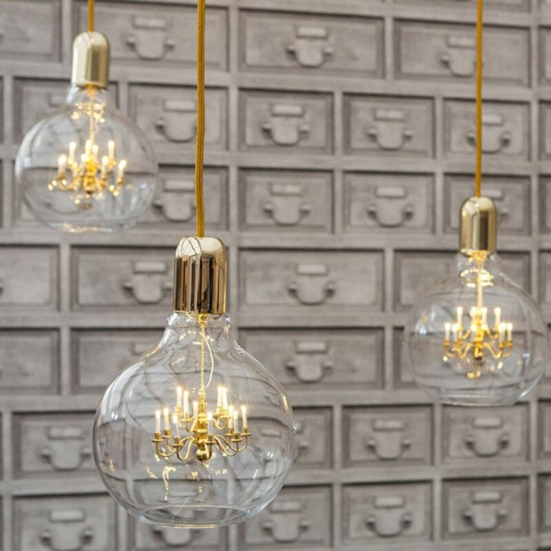 Retro Electroplated Golden Single Head Pendant Lamp