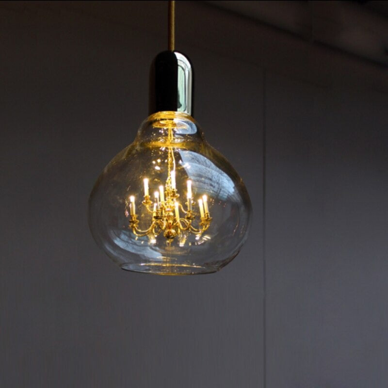 Retro Electroplated Golden Single Head Pendant Lamp