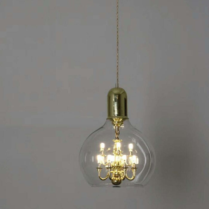 Retro Electroplated Golden Single Head Pendant Lamp