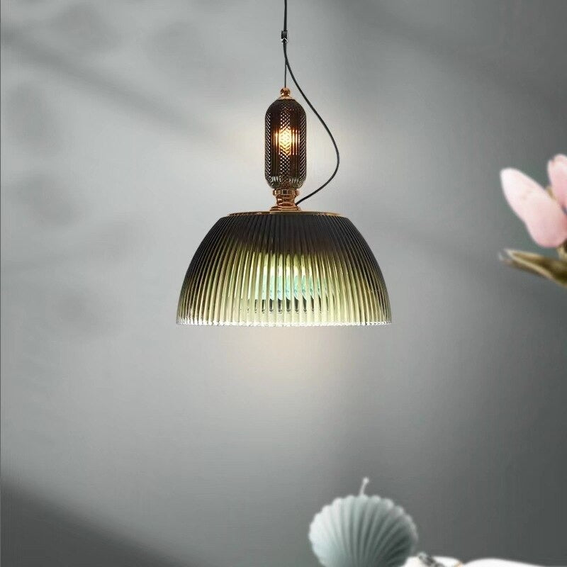 Retro Glass Single Dining Pendant Lamp