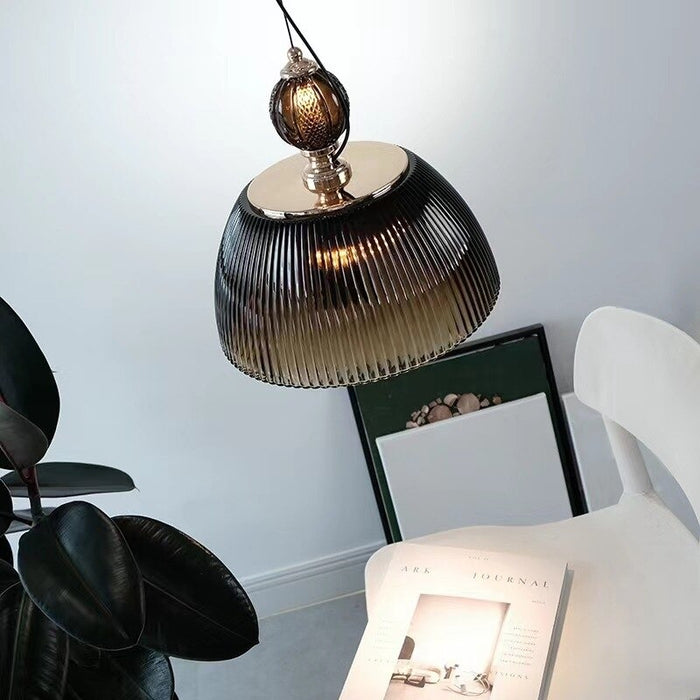 Retro Glass Single Dining Pendant Lamp