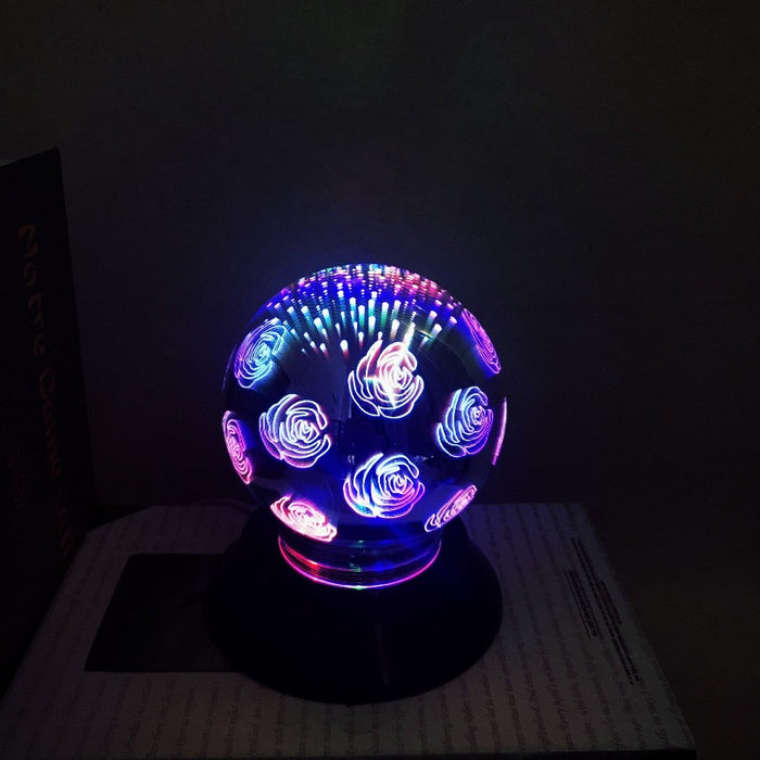 Auto-Rotating Magic Glass Ball LED Night Light | Exquisite Design, High-Quality 3D Glass