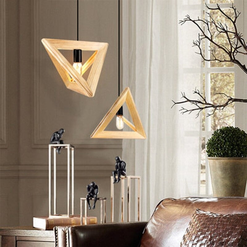 Solid Wood Retro Creative Pendant Light