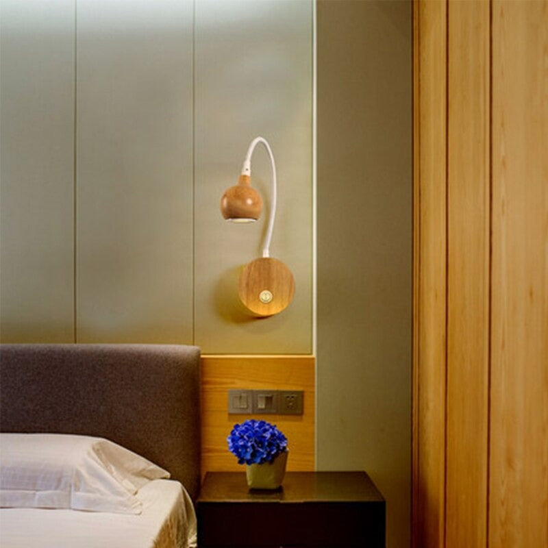 Solid Wood Reading Wall Lamp