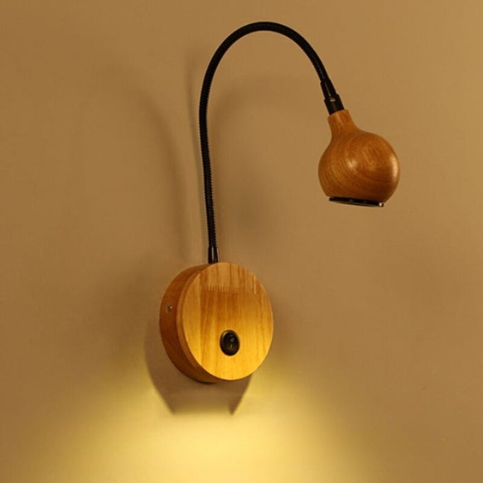 Solid Wood Reading Wall Lamp