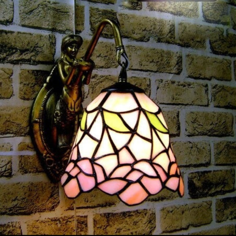 Tiffany Iron Mediterranean Glass Wall Lamp