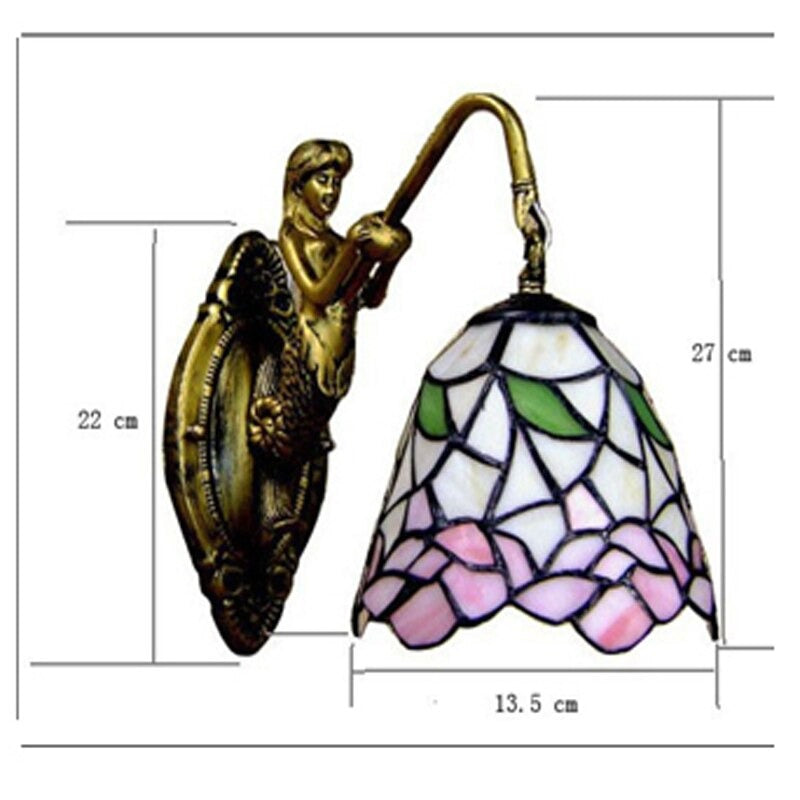 Tiffany Iron Mediterranean Glass Wall Lamp