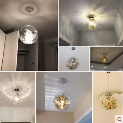 Transparent Glass Ball Tin Foil Flower Pendant Lamp