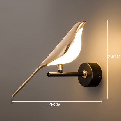 Novelty LED Golden Bird Rotatable Wall Lamp