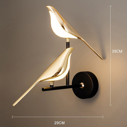 Novelty LED Golden Bird Rotatable Wall Lamp