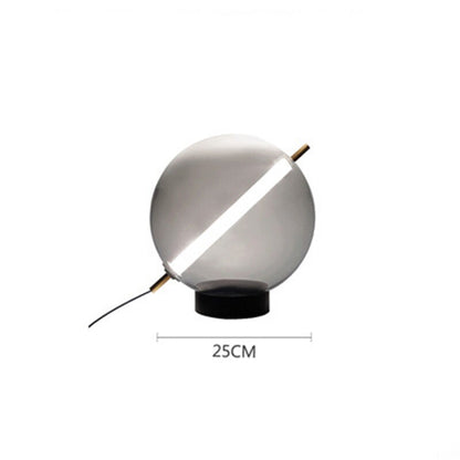 Modern Round Ball Ash Glass Table Lamp