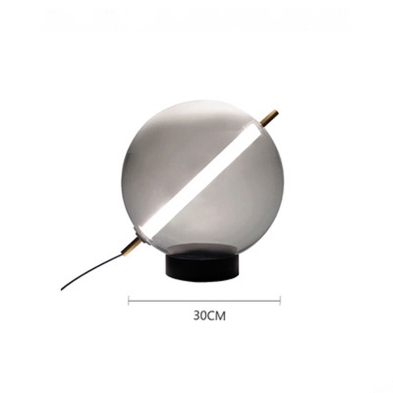 Modern Round Ball Ash Glass Table Lamp