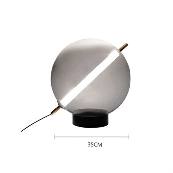 Modern Round Ball Ash Glass Table Lamp