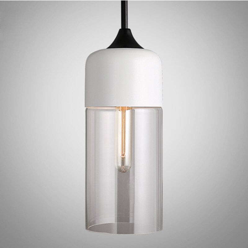 White And Black Modern Nordic Loft Glass Chandelier