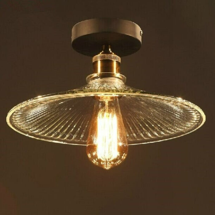 American Retro Clear Glass Ceiling Lamp
