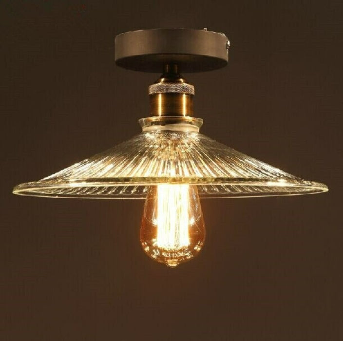 American Retro Clear Glass Ceiling Lamp