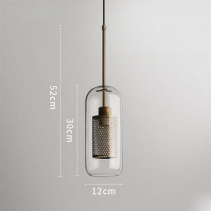 Minimalist Hollow Iron Glass Ball Pendant Lamp