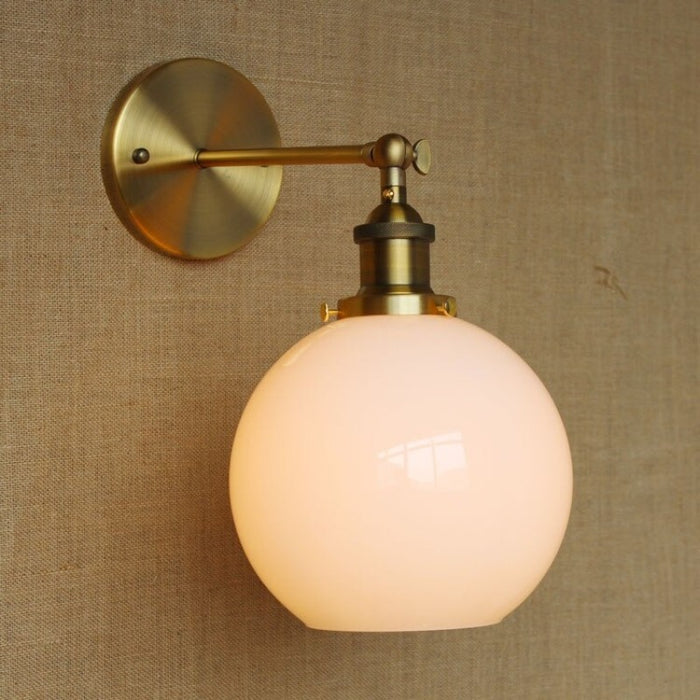 American Vintage Wall Lamps Glass Ball Retro Loft Wall Lamp