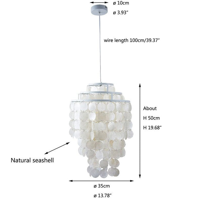Nordic White Natural Seashell Pendant Lamp