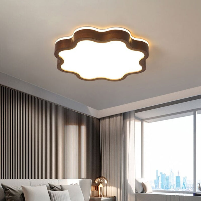 Wood Plum Shape Ceiling Light